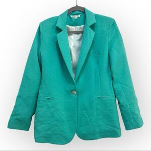 Oo La La Turquoise Textured Blazer | Size 8 | Single Button